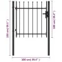 Cancela de valla con una puerta y puntas acero negro 1x1 m de vidaXL, Puertas de jardín - Ref: Foro24-146032, Precio: 148,31 ...