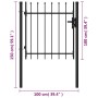 Zauntor mit Tür und schwarzen Stahlspitzen 1x1 m von vidaXL, Gartentore - Ref: Foro24-146032, Preis: 154,80 €, Rabatt: %