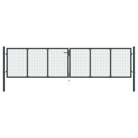 Gartentor aus verzinktem Stahlgeflecht, grau, 400x150 cm. von vidaXL, Gartentore - Ref: Foro24-145777, Preis: 395,69 €, Rabat...