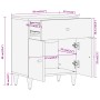 Mesita de noche madera maciza de mango 50x33x60 cm de vidaXL, Mesitas de noche - Ref: Foro24-358259, Precio: 91,43 €, Descuen...