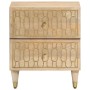 Mesita de noche de madera maciza de mango 40x33x46 cm de vidaXL, Mesitas de noche - Ref: Foro24-358246, Precio: 78,82 €, Desc...