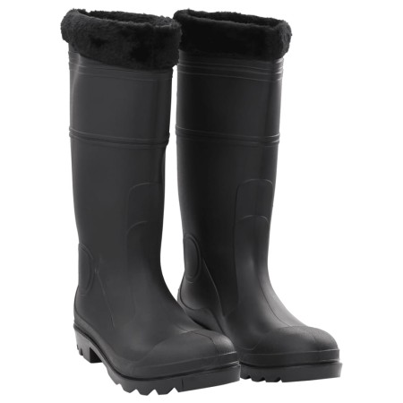 Botas de agua con calcetines extraíbles negro número 44 PVC