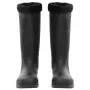 Botas de agua con calcetines extraíbles negro número 44 PVC by vidaXL, Waders for hunting and fishing - Ref: Foro24-137602, P...