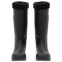 Botas de agua con calcetines extraíbles negro número 42 PVC by vidaXL, Waders for hunting and fishing - Ref: Foro24-137600, P...