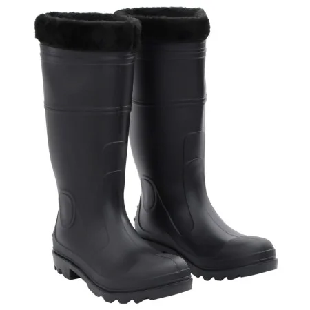 Botas de agua con calcetines extraíbles negro número 41 PVC by vidaXL, Waders for hunting and fishing - Ref: Foro24-137599, P...