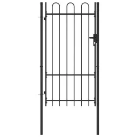 Zauntor mit Tür und schwarzem Stahlbogen 1x1,75 m von vidaXL, Gartentore - Ref: Foro24-145743, Preis: 143,19 €, Rabatt: %