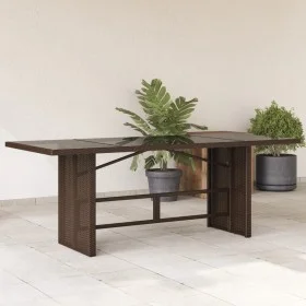 Gartentisch mit Glasoberfläche, braunes PE-Rattan, 190x80x74cm. von vidaXL, Gartentische - Ref: Foro24-365305, Preis: 185,36 ...