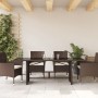 Gartentisch mit Glasoberfläche, braunes PE-Rattan, 190x80x74cm. von vidaXL, Gartentische - Ref: Foro24-365305, Preis: 181,73 ...