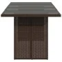 Mesa de jardín superficie de vidrio ratán PE marrón 190x80x74cm de vidaXL, Mesas de jardín - Ref: Foro24-365305, Precio: 185,...