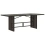 Mesa de jardín superficie de vidrio ratán PE marrón 190x80x74cm de vidaXL, Mesas de jardín - Ref: Foro24-365305, Precio: 185,...