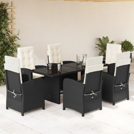 Garten-Essgruppe 7-teilig mit schwarzen Polstern aus synthetischem Rattan. von vidaXL, Gartensets - Ref: Foro24-3212248, Prei...
