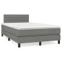 Box spring bed with mattress and LED dark brown fabric 120x190 cm by vidaXL, Beds and slatted bases - Ref: Foro24-3270047, Pr...