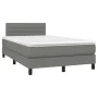 Box spring bed with mattress and LED dark brown fabric 120x190 cm by vidaXL, Beds and slatted bases - Ref: Foro24-3270047, Pr...