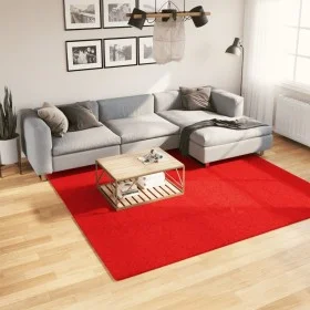 Kurzflor-Teppich OVIEDO rot 240x240 cm von vidaXL, Teppiche - Ref: Foro24-375628, Preis: 97,93 €, Rabatt: %