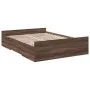 Eichenbraunes Holzwerkstoffbett mit Schubladen 140x190 cm von vidaXL, Betten und Lattenroste - Ref: Foro24-3280313, Preis: 14...