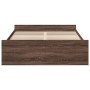 Oak brown engineered wood bed with drawers 140x190 cm by vidaXL, Beds and slatted bases - Ref: Foro24-3280313, Price: 150,50 ...