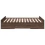 Cama con cajones madera de ingeniería marrón roble 140x190 cm de vidaXL, Camas y somieres - Ref: Foro24-3280313, Precio: 148,...