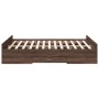 Oak brown engineered wood bed with drawers 140x190 cm by vidaXL, Beds and slatted bases - Ref: Foro24-3280313, Price: 150,50 ...
