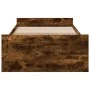 Smoked oak engineered wood bed with drawers 75x190 cm by vidaXL, Beds and slatted bases - Ref: Foro24-3280353, Price: 108,45 ...