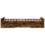 Bett aus geräuchertem Eichenholzwerkstoff mit Schubladen 75x190 cm von vidaXL, Betten und Lattenroste - Ref: Foro24-3280353, ...