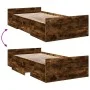 Smoked oak engineered wood bed with drawers 75x190 cm by vidaXL, Beds and slatted bases - Ref: Foro24-3280353, Price: 108,45 ...