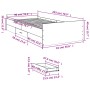 Cama con cajones madera de ingeniería roble ahumado 90x200 cm de vidaXL, Camas y somieres - Ref: Foro24-3280339, Precio: 128,...