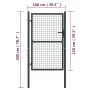 Puerta de malla de jardín acero galvanizado gris 100x200 cm de vidaXL, Puertas de jardín - Ref: Foro24-145773, Precio: 198,02...