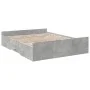 Betongraues Holzwerkstoffbett mit Schubladen 150x200 cm von vidaXL, Betten und Lattenroste - Ref: Foro24-3280289, Preis: 147,...