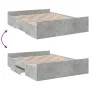 Betongraues Holzwerkstoffbett mit Schubladen 150x200 cm von vidaXL, Betten und Lattenroste - Ref: Foro24-3280289, Preis: 147,...