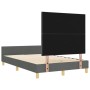 Estructura de cama con cabecera Gris oscuro 120 x 190 cm tela