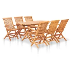 Klappbare Garten-Essgruppe, 7-teilig, aus massivem Teakholz von vidaXL, Gartensets - Ref: Foro24-48999, Preis: 582,68 €, Raba...