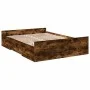 Smoked oak engineered wood bed with drawers 140x190 cm by vidaXL, Beds and slatted bases - Ref: Foro24-3280311, Price: 140,37...