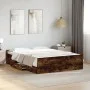 Smoked oak engineered wood bed with drawers 140x190 cm by vidaXL, Beds and slatted bases - Ref: Foro24-3280311, Price: 140,37...