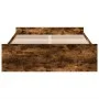 Smoked oak engineered wood bed with drawers 140x190 cm by vidaXL, Beds and slatted bases - Ref: Foro24-3280311, Price: 140,37...