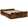 Smoked oak engineered wood bed with drawers 140x190 cm by vidaXL, Beds and slatted bases - Ref: Foro24-3280311, Price: 140,37...