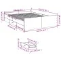 Smoked oak engineered wood bed with drawers 140x190 cm by vidaXL, Beds and slatted bases - Ref: Foro24-3280311, Price: 140,37...