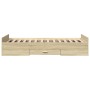 Sonoma oak engineered wood bed with drawers 75x190 cm by vidaXL, Beds and slatted bases - Ref: Foro24-3280351, Price: 111,24 ...