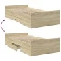 Sonoma oak engineered wood bed with drawers 75x190 cm by vidaXL, Beds and slatted bases - Ref: Foro24-3280351, Price: 109,90 ...