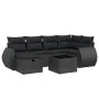 Set de comedor de jardín 7 pzas y cojines ratán sintético negro by vidaXL, Garden sets - Ref: Foro24-3264111, Price: 473,93 €...