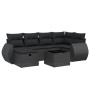 Set de comedor de jardín 7 pzas y cojines ratán sintético negro by vidaXL, Garden sets - Ref: Foro24-3264111, Price: 448,73 €...