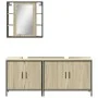 Set de muebles de baño 3 pzas madera contrachapada roble sonoma by vidaXL, Bathroom furniture - Ref: Foro24-3214731, Price: 1...