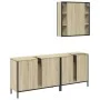 Set de muebles de baño 3 pzas madera contrachapada roble sonoma by vidaXL, Bathroom furniture - Ref: Foro24-3214731, Price: 1...
