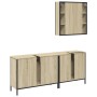 Set de muebles de baño 3 pzas madera contrachapada roble sonoma by vidaXL, Bathroom furniture - Ref: Foro24-3214731, Price: 1...