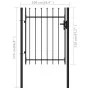 Zauntor mit Tür und schwarzen Stahlspitzen 1x1,2 m von vidaXL, Gartentore - Ref: Foro24-146033, Preis: 147,81 €, Rabatt: %
