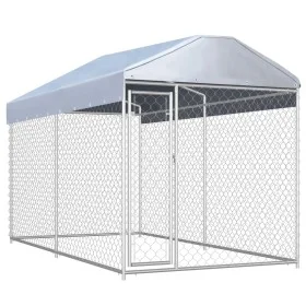 Outdoor kennel with awning 382x192x225 cm by vidaXL, Dog kennels and fences - Ref: Foro24-145024, Price: 367,01 €, Discount: %