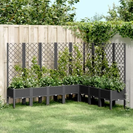 Blumenkasten mit schwarzem PP-Gitter 200x160x142 cm von vidaXL, Töpfe und Pflanzgefäße - Ref: Foro24-367943, Preis: 276,13 €,...