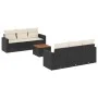 Garten-Essgruppe 7-teilig mit schwarzen Polstern aus synthetischem Rattan. von vidaXL, Gartensets - Ref: Foro24-3256343, Prei...