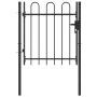 Black steel fence with a gate and 1x1 m arches. by vidaXL, garden gates - Ref: Foro24-146029, Price: 124,81 €, Discount: %