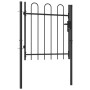 Black steel fence with a gate and 1x1 m arches. by vidaXL, garden gates - Ref: Foro24-146029, Price: 129,52 €, Discount: %