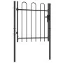 Black steel fence with a gate and 1x1 m arches. by vidaXL, garden gates - Ref: Foro24-146029, Price: 124,81 €, Discount: %